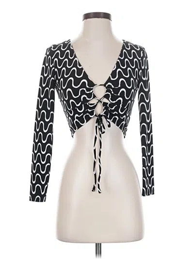 Pre-owned Meraki Long Sleeve Top Black Sweetheart Neckline Tops