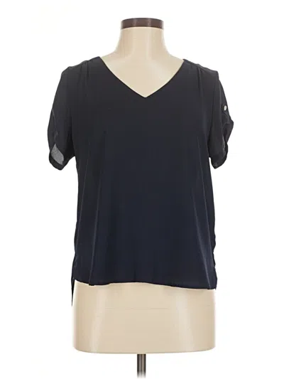 Pre-owned Meraki Short Sleeve Blouse In Black