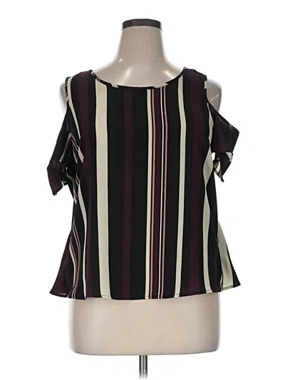 Pre-owned Meraki Short Sleeve Blouse In Burgundy