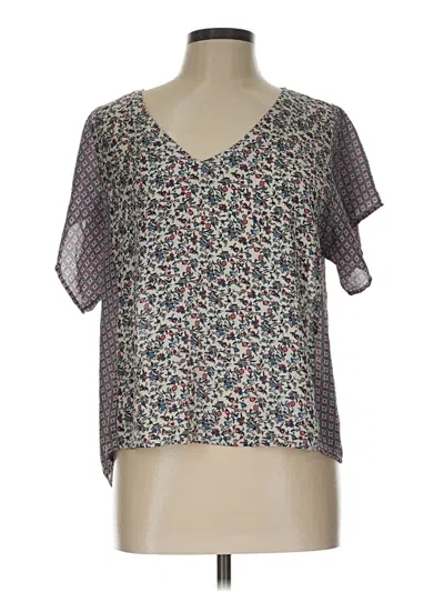 Pre-owned Meraki Short Sleeve Blouse In Gray
