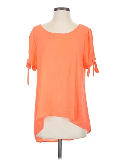 Pre-owned Meraki Short Sleeve Top Orange Cold Shoulder Neckline Tops
