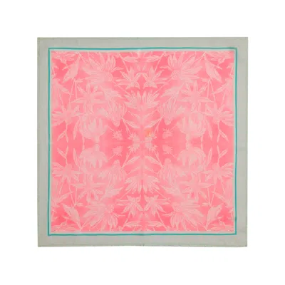 Meraki Unlimited Neutrals Etched Flowerets Pink Silk Scarf For Women In Pattern