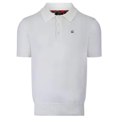 Merc London Archie Knitted Polo In White