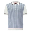 MERC LONDON CAVENDISH HOUNDSTOOTH KNITTED POLO