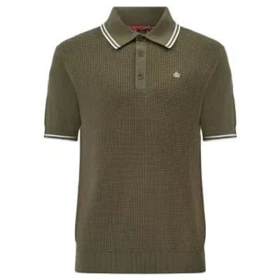 Merc London Edmund Knitted Polo In Green