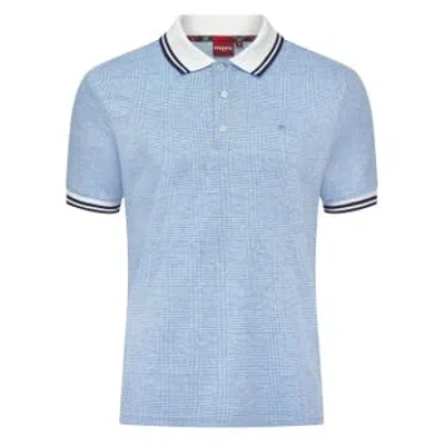 Merc London Erland Check Polo In Blue