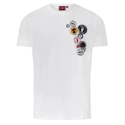 Merc London Naunton Pin Badge T-shirt In White
