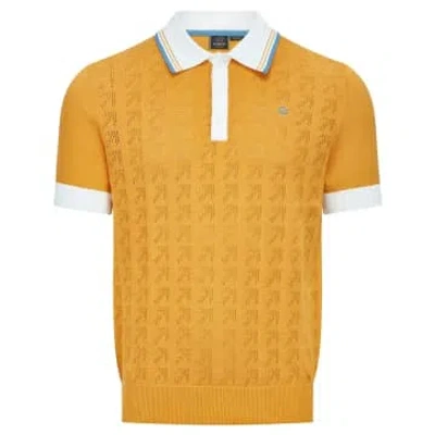 Merc London Newton Knitted Polo In Yellow