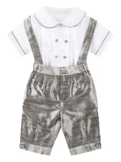Mercadante 1939 Babies' Linen Trouser Set In Brown