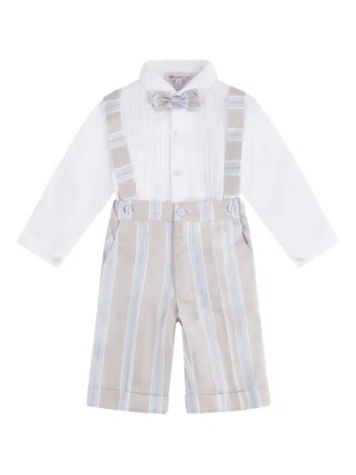 Mercadante 1939 Kids' Striped Trousers Set In Neutrals