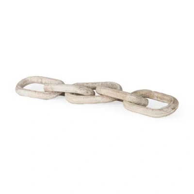 Mercana Alix Wooden Hand-made 5 Link Chain In Neutral