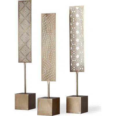 Mercana Arondale Set Of 3 4l X 12w Decorative Objects In Gold