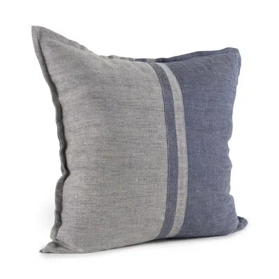 Mercana Aubrielle Square Linen Pillow Cover In Gray