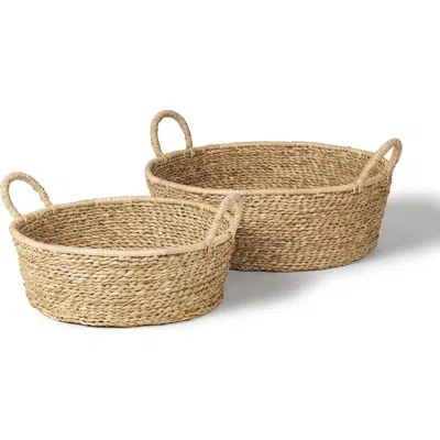 Mercana Ayanna Set Of 2 Deep Nesting Seagrass Basket In Brown