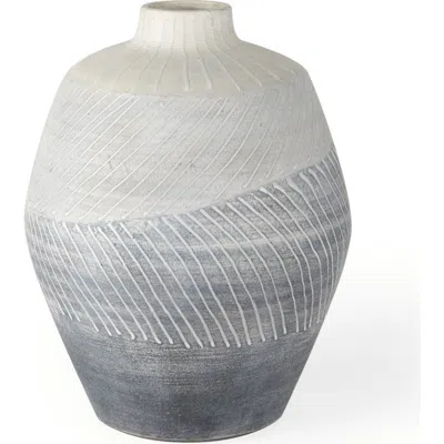 Mercana Blume Textured Vase In Gray