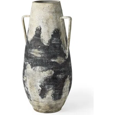 Mercana Boscia Double Ear Floor Vase In White