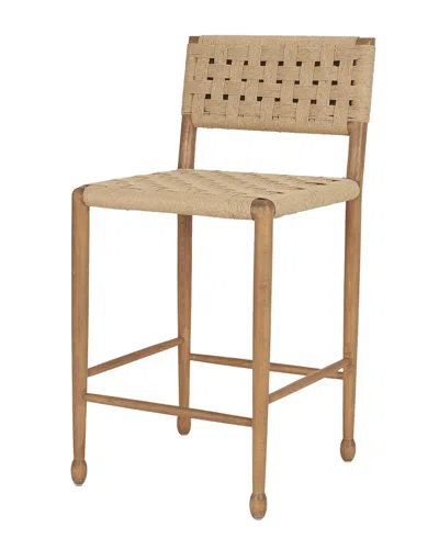 Mercana Brinley Woven Paper Rope & Wood Counter Stool