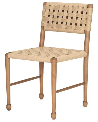Mercana Brinley Woven Paper Rope & Wood Frame Dining Chair In Brown