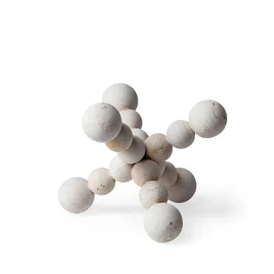 Mercana Carrollton Geometric Wood Ball Jack In White