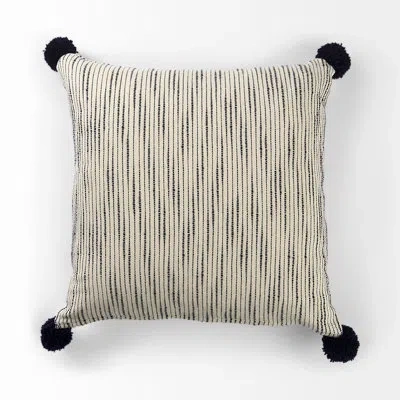 Mercana Cotton Blend Throw Square Pillow Cover In Black