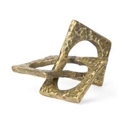 Mercana Delaunay I Gold Hammered Metal Interlinked Patterned