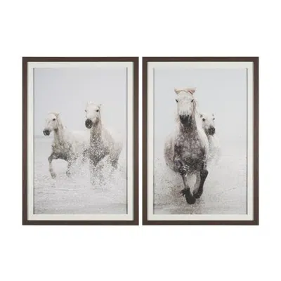 Mercana Determination Horse By Irene Sucocki A Hand Embellished Framed Art Photo Print Under Glass In Gray