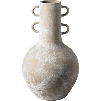 Mercana Deya Rustic Ceramic Vase In Brown