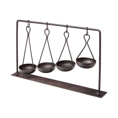 Mercana Enos Metal Ancient Spice Market Decorative Display In Black