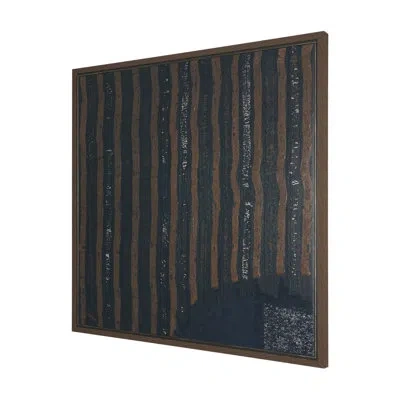 Mercana Frequency By  Studio A Hand Embellished Textured Framed Canvas In Navy
