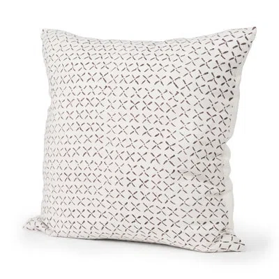 Mercana Geometric Linen Pillow Cover In Cream,merlot
