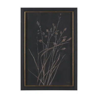 Mercana Grasses By Studio Hand Embelished Textured Framed Artwork Matted In Black