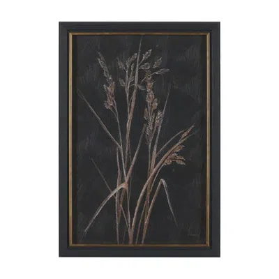 Mercana Grasses By Studio Hand Embelished Textured Framed Artwork Matted In Black