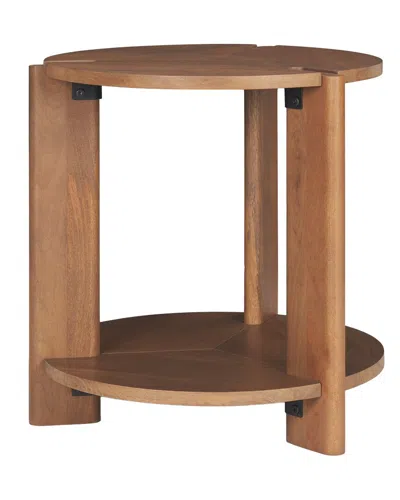 Mercana Hisako Open Round Accent Table In Brown