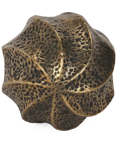 Mercana Imani Small Sculptural Textured Antiqued Metal Decorative Object In Brown