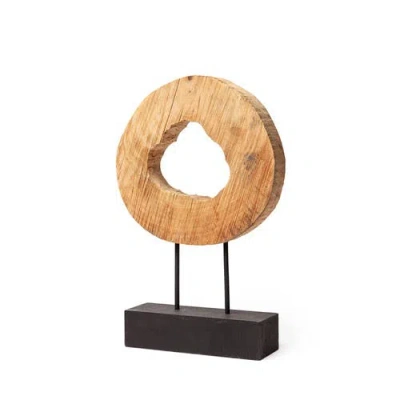 Mercana Ironwood Wooden Circular Object In Brown