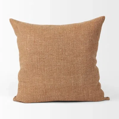 Mercana Jack Linen Throw Square Pillow Cover In Rust
