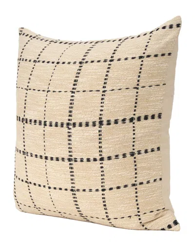 Mercana Jaela Striped Checkered Decorative Pillow In Neutral