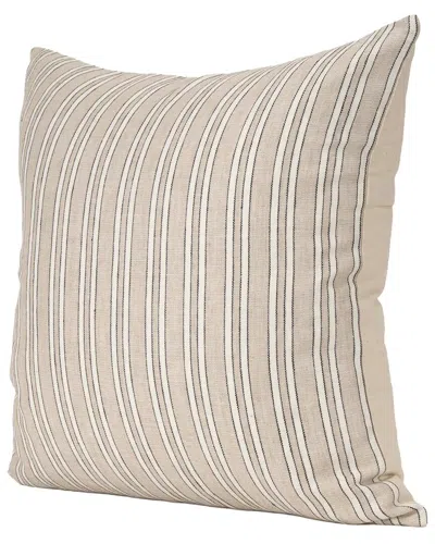 Mercana Jaxon Striped Cotton-linen Decorative Pillow In Neutral