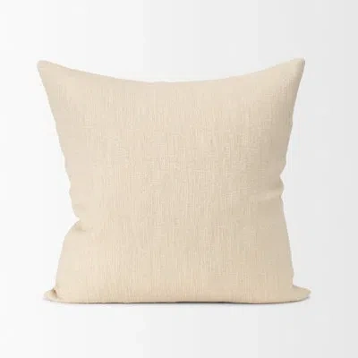 Mercana Jenner Cream Cotton-linen Blend Decorative Square Pillow Cover In Ivory