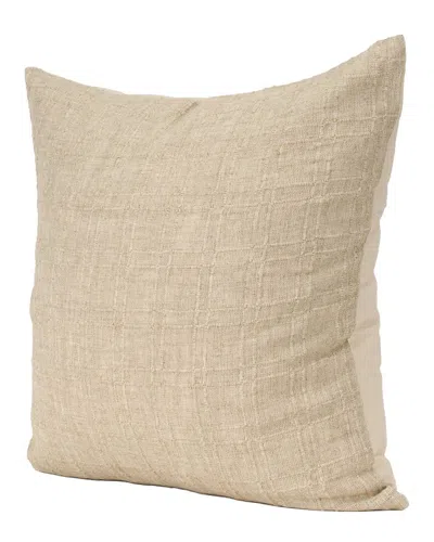 Mercana Jeren Checker Textured Cotton-linen Decorative Pillow In Brown