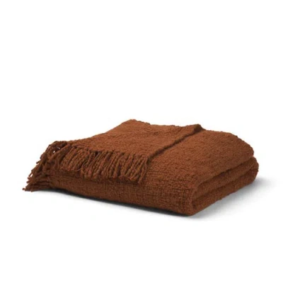 Mercana Kambal Woven Cotton Throw Blanket In Brown