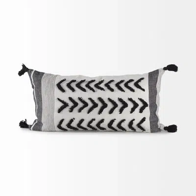 Mercana Kimia Rectangular Linen Pillow Cover In Black