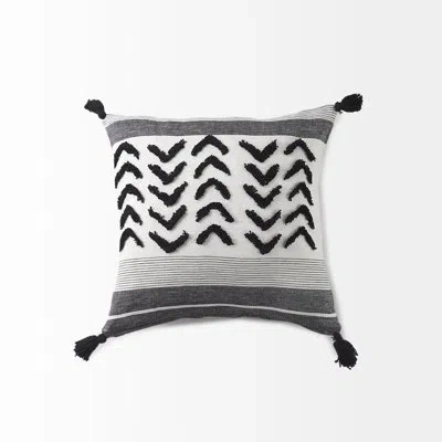 Mercana Kimia Square Linen Pillow Cover In Black