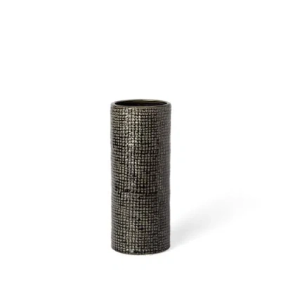 Mercana Kona Ii Medium Black And Gold Ceramic Vase