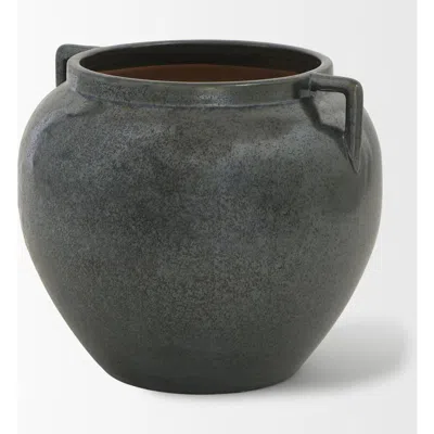 Mercana Kora Metallic Double Ear Vase In Gray
