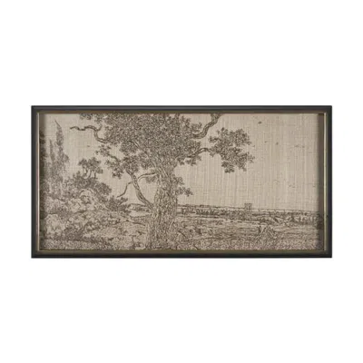 Mercana Landscape With An Oak Tree By Hercules Segers A Hand Embellished Framed Decograph Art Print In Black