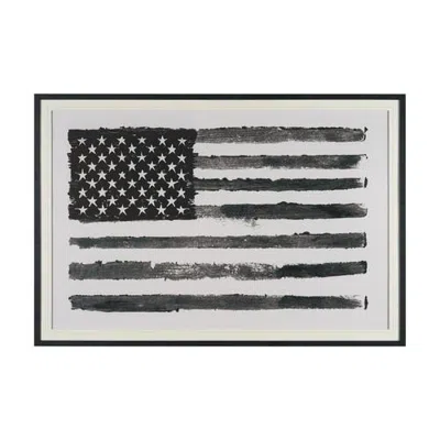 Mercana Liberty By Studio Hand Embelished Textured Framed Artwork Matted Under Glass In Gray