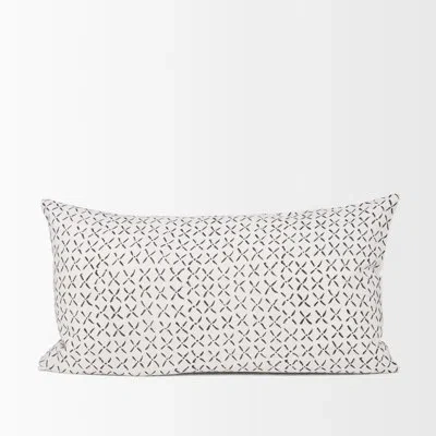 Mercana Linen Lumbar Rectangular Pillow Cover In Black