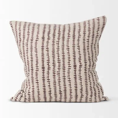 Mercana Linen Throw Square Pillow Cover In Beige,merlot