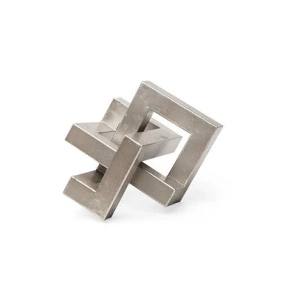 Mercana Link Metal Sculpture Decorative Object In Silver